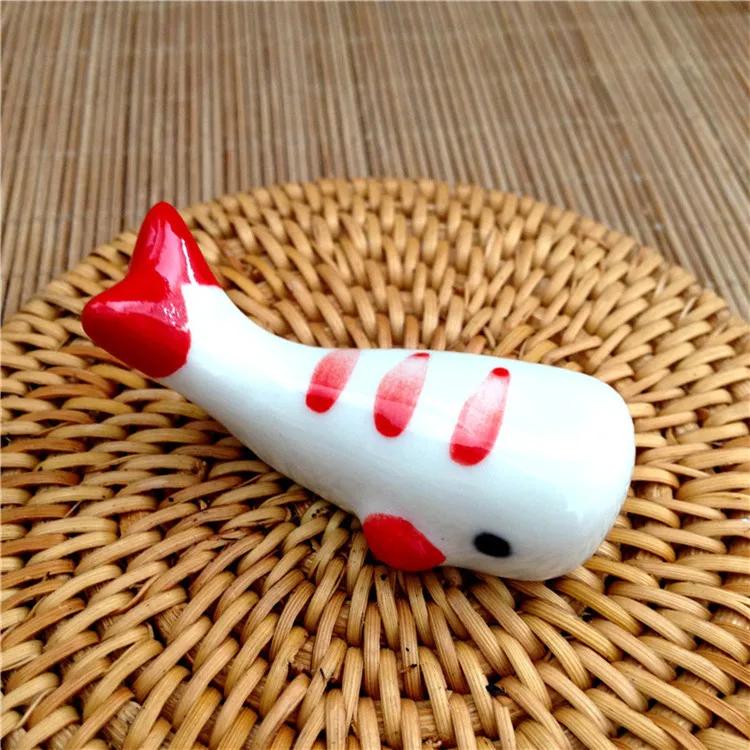 

Creativity Ceramic Cute Spoon Rest Holders Fish-Shape Fork Spatula Rack Shelf Chopsticks Holder Kitchen Utensil