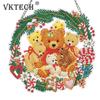 Special Shaped DIY Diamond Painting Wreath Ornament Christmas Decor Diamond Art Painting Garland Kit Bear Spot Drill Garland