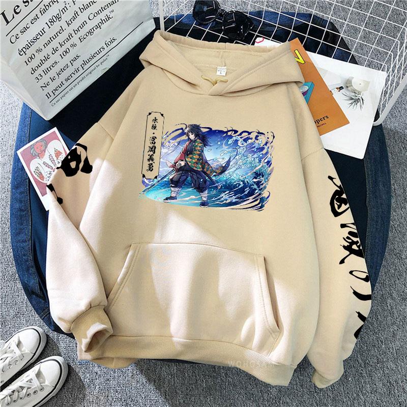 Tomioka Giyuu Demon Slayer Anime Hanorac Pulovere Bărbați Japonia Manga Amuzant Băieți Imprimeu Grafic Iarnă Păstrează Cald Străzi Hanorace