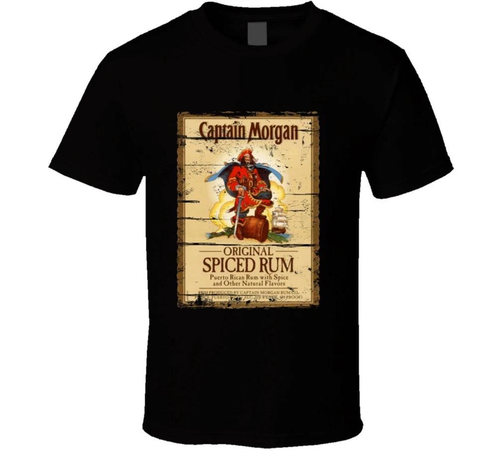 Captain Morgan Original Spiced Rum Alcohol Label Aged Look T Shirt S