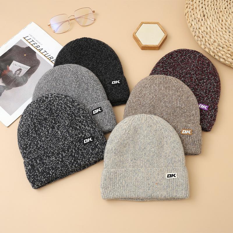 Thickened and Warm In Autumn and Winter Knitted Head Hat Casual Big Head Circumference Pile Hat Outdoor Cold Protection Versatile Cold Hat Trend