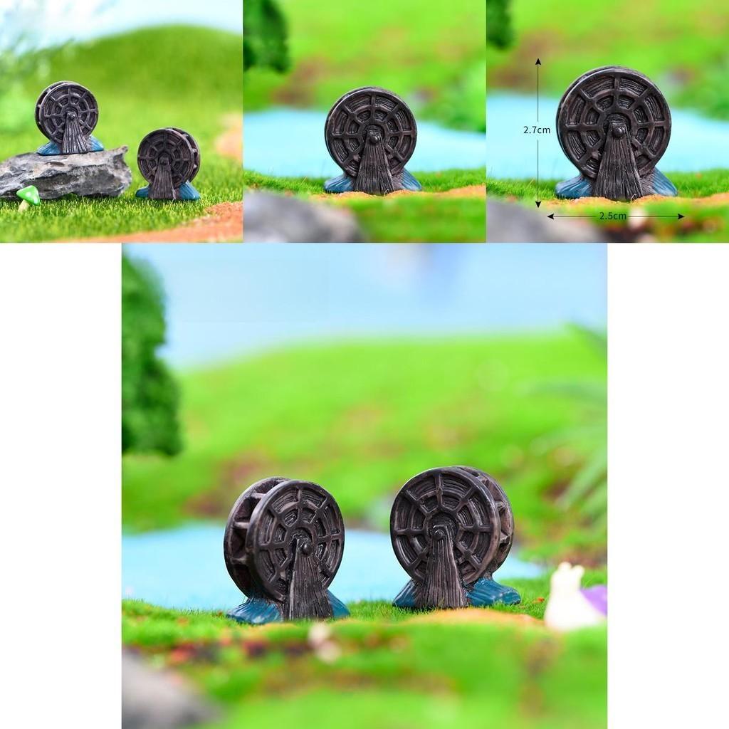 Nostalgic Mini Resin Watermill Figurine Perfect For Diy Succulent Garden Decor
