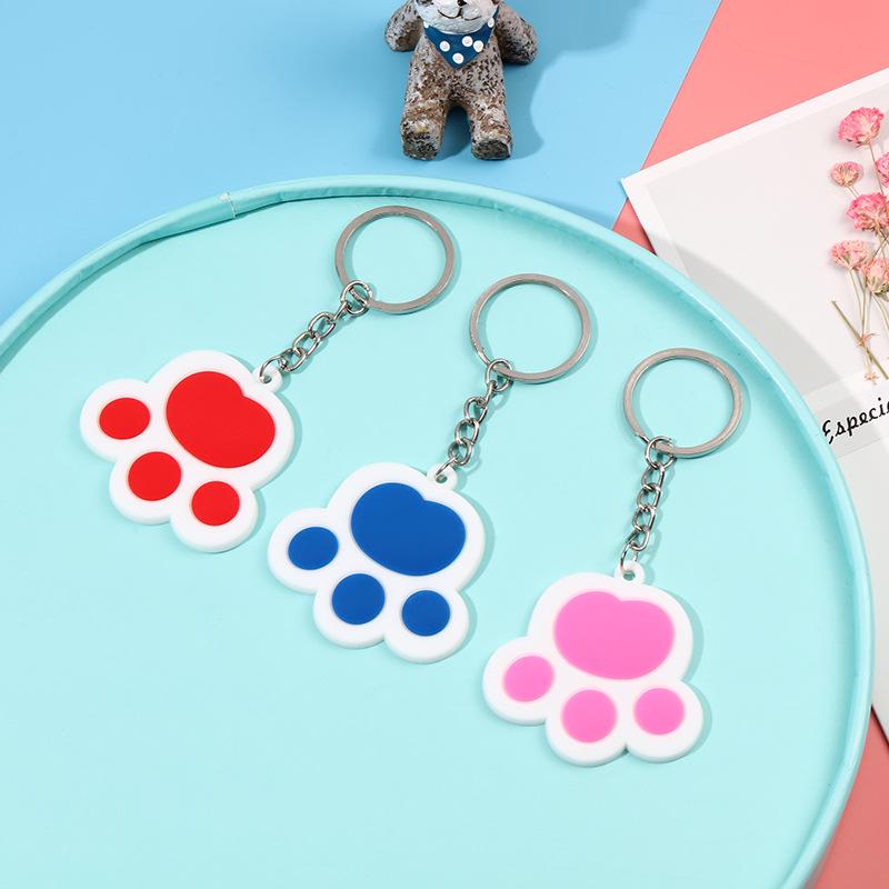Cartoon Cat Paw Keychain - Creative PVC Soft Rubber Pendant Decoration