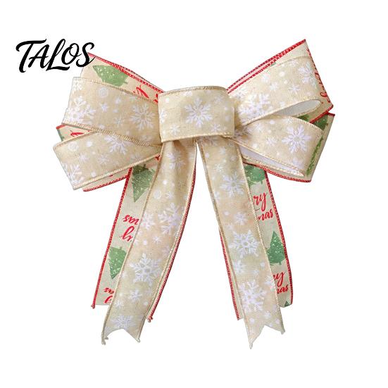 Sturdy Webbing Gift Toppers Christmas Bows for Wreath, Merry Craft Bow Ornaments, Winter Tree Large Fabric Trees Decoration Holiday Tree, Front Door,