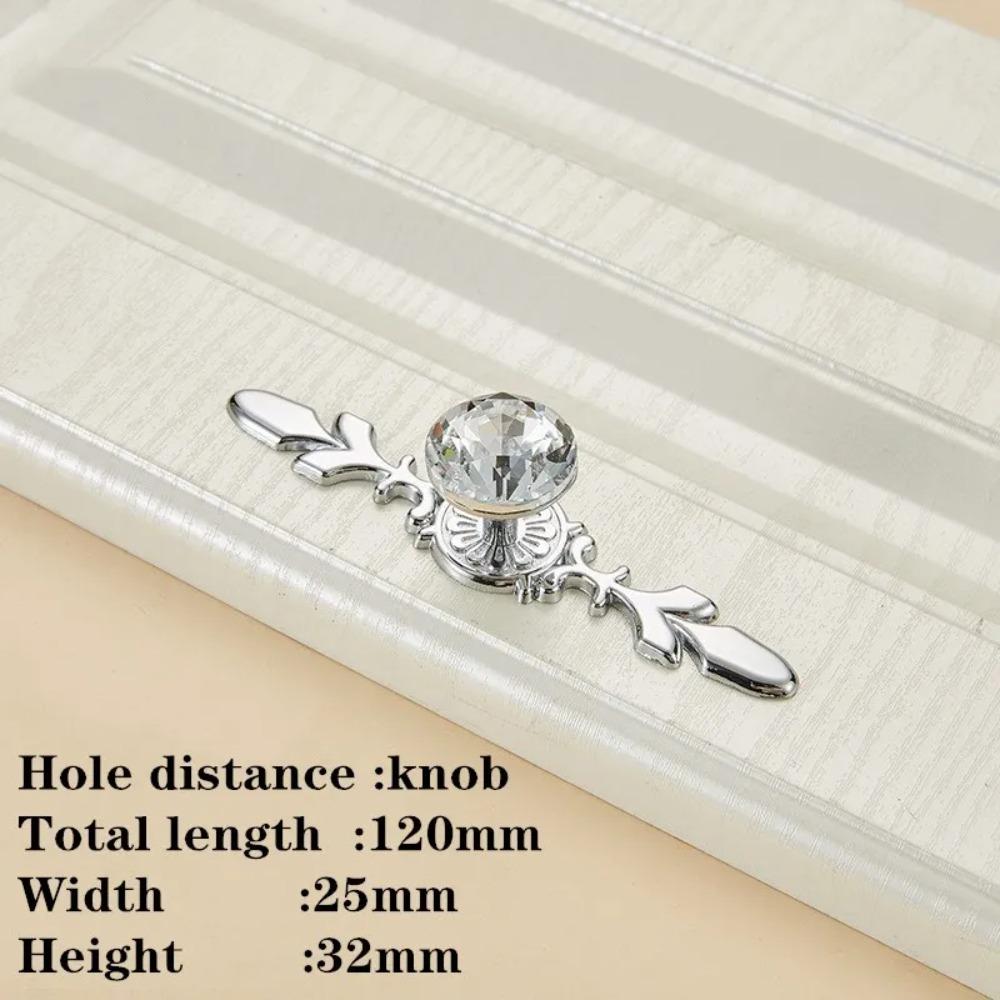 Single Hole Crystal Handles Zinc Alloy Drawer Knobs Luxury Cabinet Knobs Home
