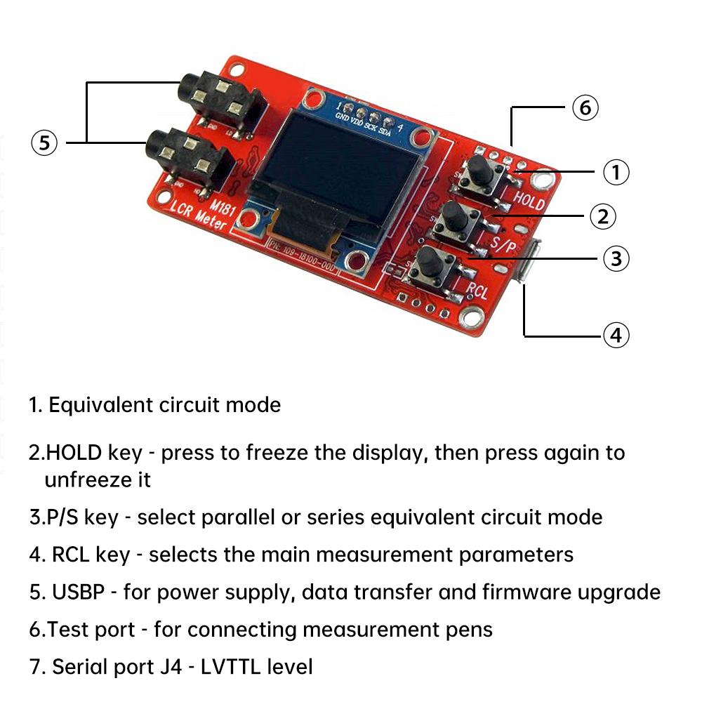 M181 LCR Meter Bridge DIY Kit High Precision Inductance Capacitance Resistance Tester Module 1KHz/100Hz Adjustable Frequency
