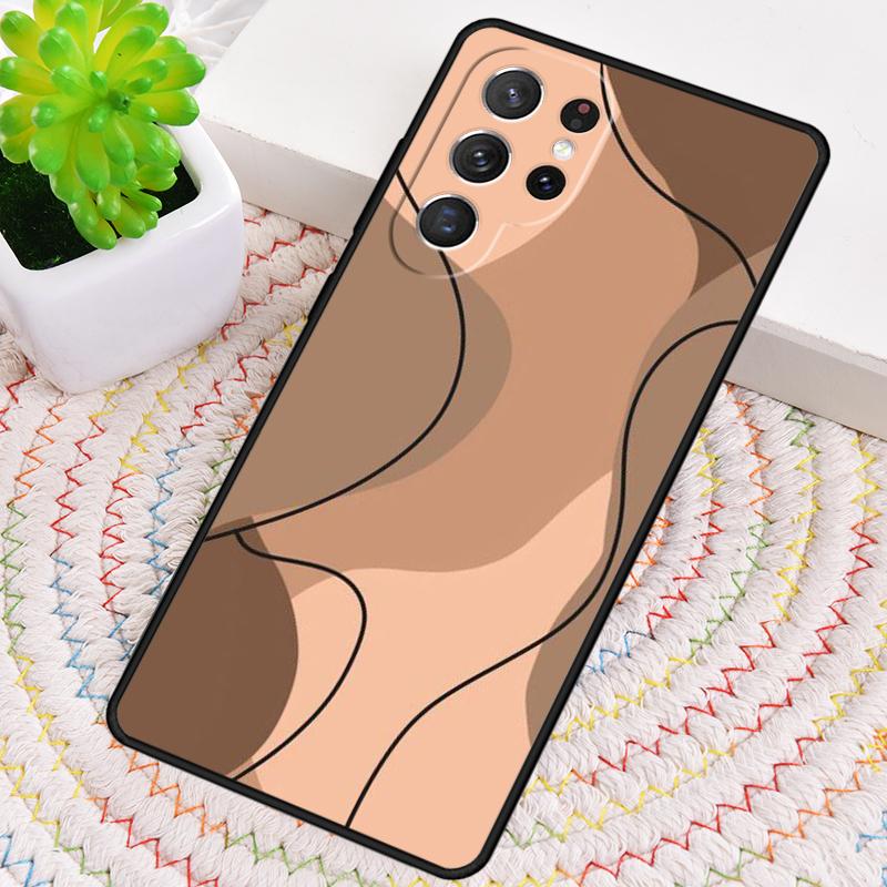 Latte Love Brown Heart Aesthetic soft Phone Case For Samsung Galaxy note 10 pro S26 S25 S24 S23 S22 S21 Plus Ultra Cover