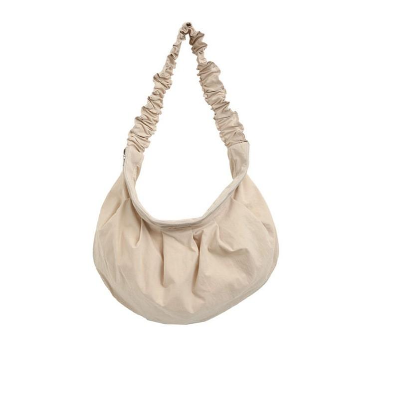 High-quality Bargain Price New Pastoral Style Pleated Lace Shoulder Strap Canvas Large Capacity Women's Single Bag Tote