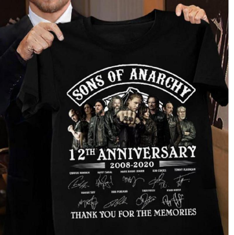 Sons Of Anarchy 12th Anniversary 2008 2020 Signature T Shirt Unisex T-Shirt M