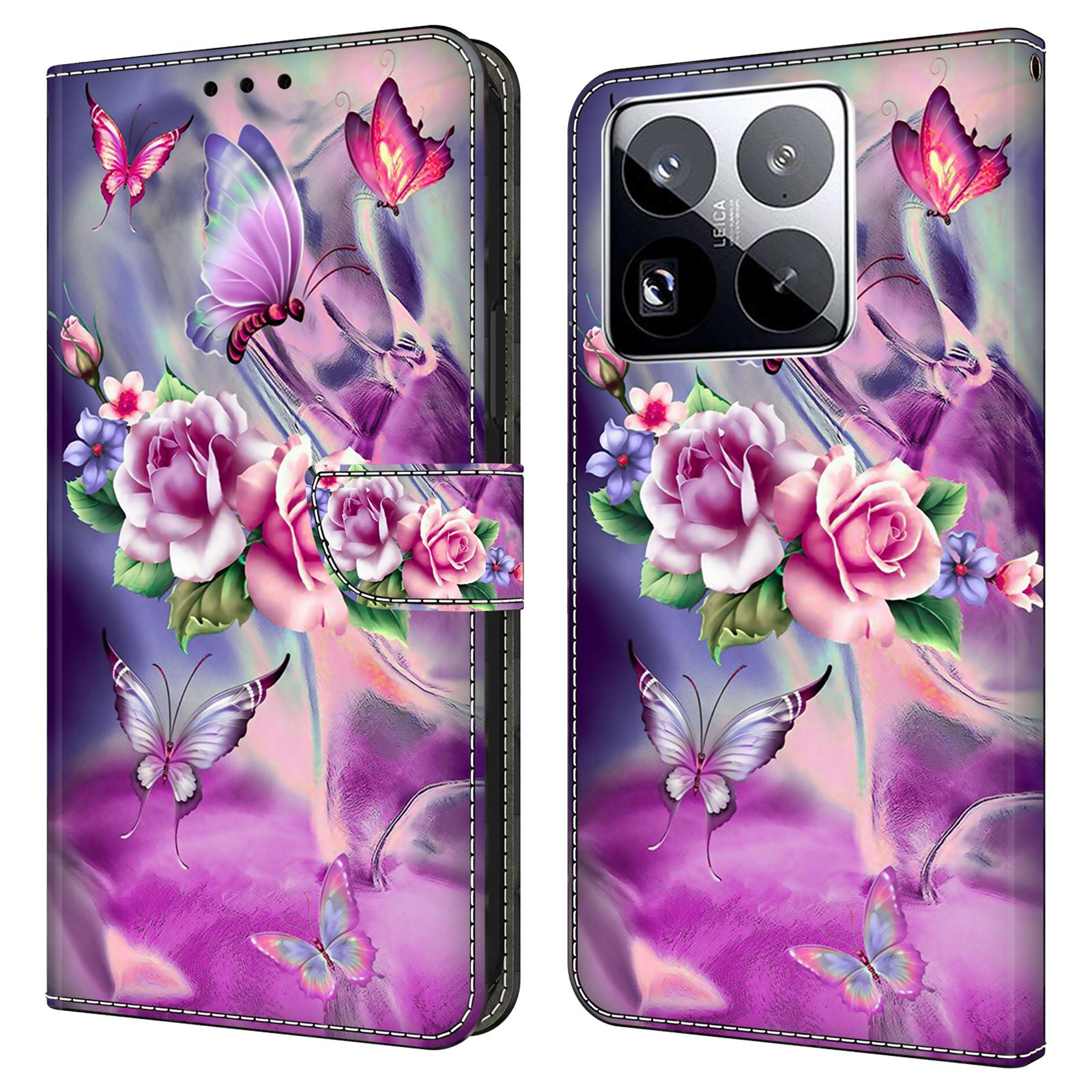 

For Xiaomi 15 Pro Case 3D Pattern PU Leather Wallet Phone Cover with Stand F