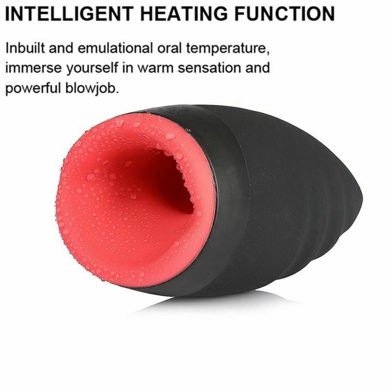 Automatic Oral Sex Machine Masturbation Cup Vibrating Heating Realistic Masturbators