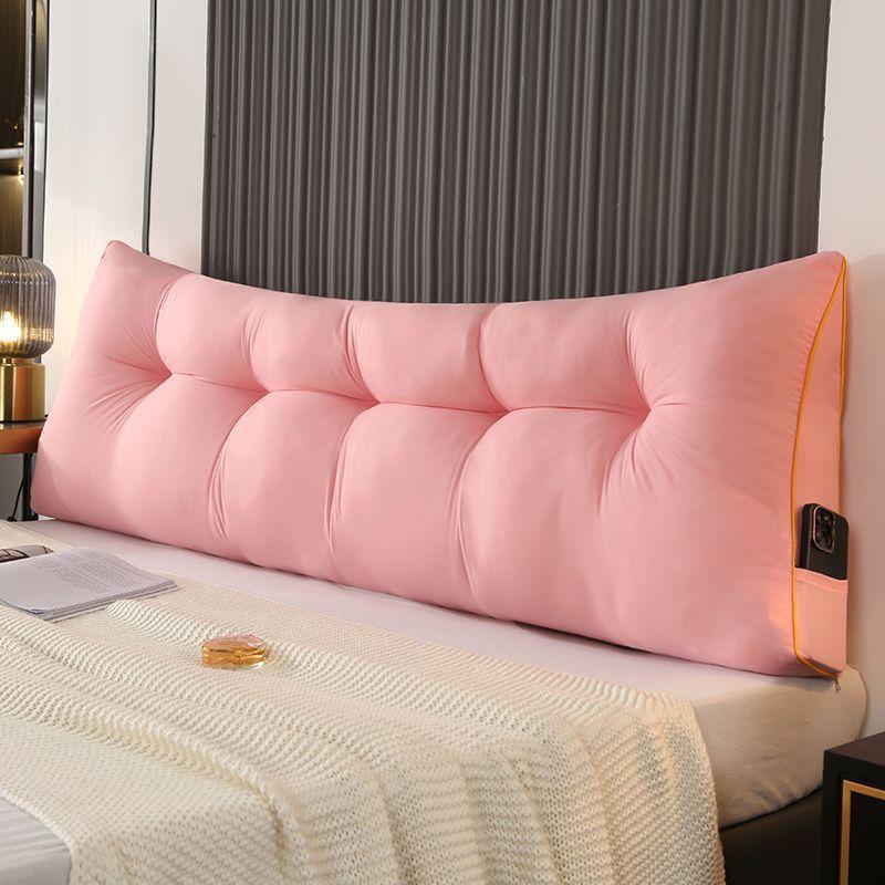 1pc Triangular Headboard Pillow Daybed Wedge Pillow with Side Pockets,Bolster Backrest Support Cushion for Twin/Queen/King Beds