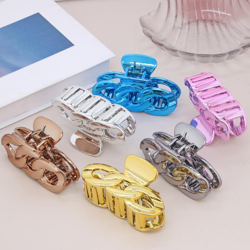 UV-plated Chain Clip European and American Fashion Hair Shark Clip Simple Hair Clip