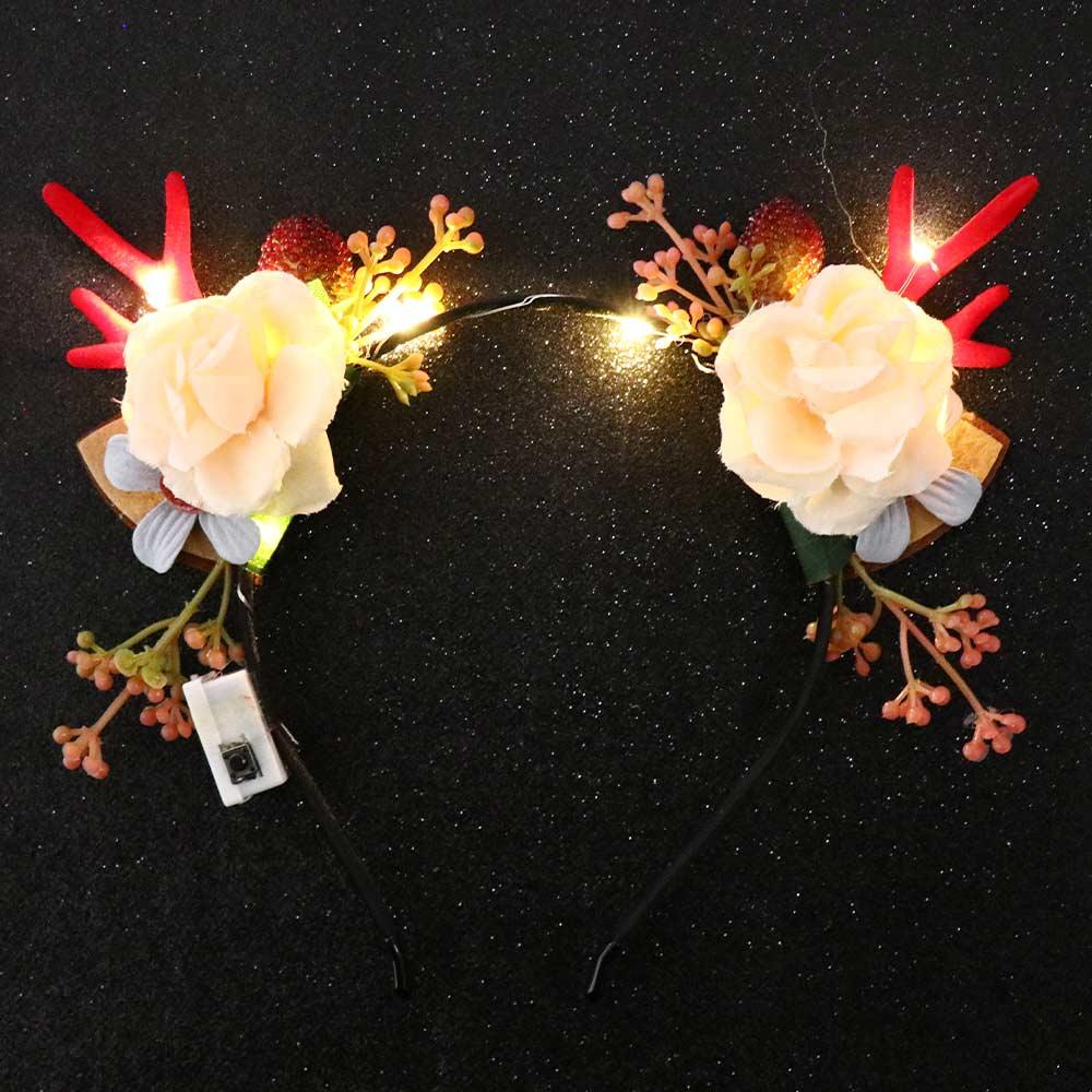 Haarschmuck im koreanischen Stil Foto-Requisiten Weihnachts-Haarreif Elchohren Stirnband Leuchtendes Stirnband Feen-Hirschohr Damen-Haarschmuck