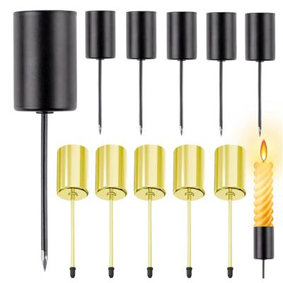 6 pezzi portacandele palo in metallo resistente portacandele punta conica pilastro candela tazza supporto base