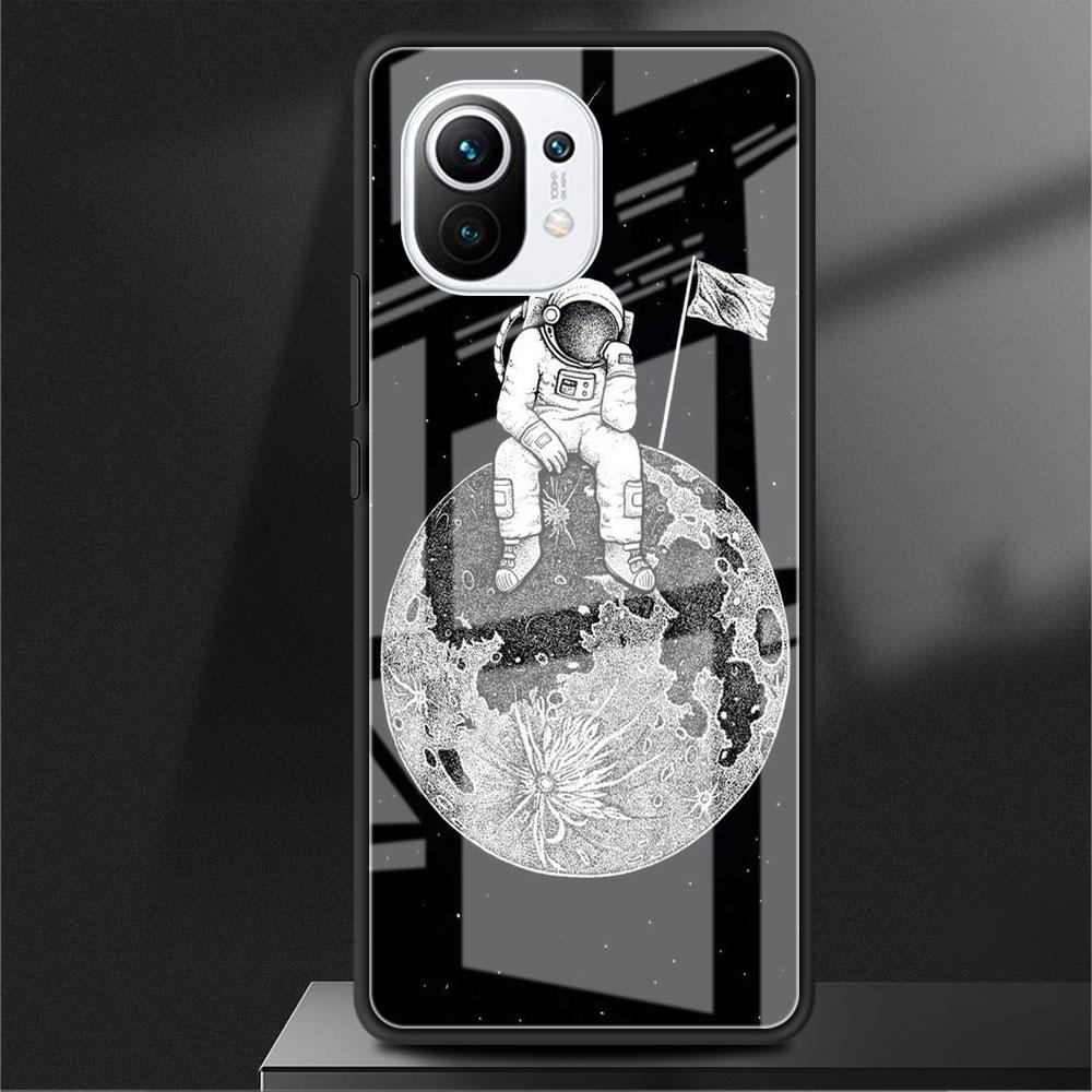 

Стеклянный чехол для Xiaomi Poco X3 NFC 11 Lite 11T F3 M3 для Redmi Note 11 10 9 8 Pro 10S 9S 9A 9C чехол для телефона астронавт Redmi Note 9S