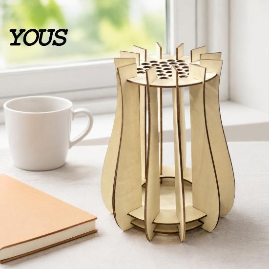 Anti Deformation Flower Pots for Interior Wooden Puzzle Vase, Display Stand Flowers or Simple Style Vases Gift Artificial Flowers, Decorative