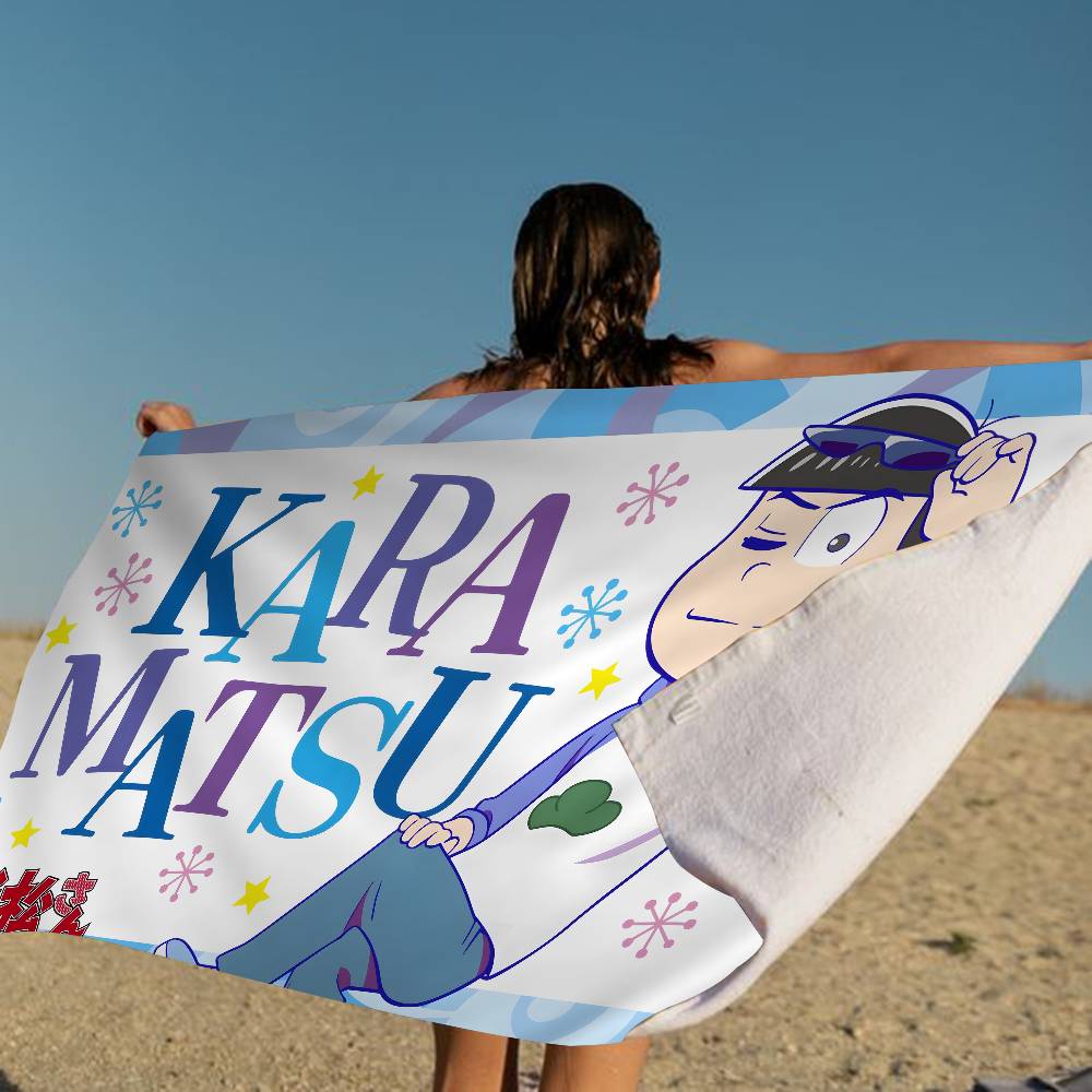 Osomatsu-san Bath Towel Microfiber Soft Water Absorbing Breathable For Girl Kids Decorative Cartoon Beach Towel W40*H60(CM)