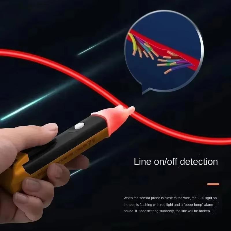 Non Contact AC Voltage Tester Pen 90-1000V Induction Detector Pocket Size for Home Outlet Wiring Inspection