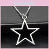 Collar Moderno Simple Colgante Estrella Hueca de Plata Perfecto Para la Moda y el Estilo de Todos los Días