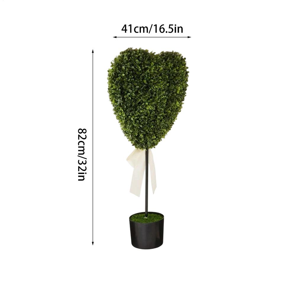 Artificial Plants Indoor With Pot Fake Heart Greenery Heart-Shaped Artificial Boxwood Tree For Valentine's Day Living Room Home