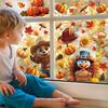 Thanksgiving Window Clings, 3D 8 Sheets Fall Window Clings Double Sided Turkey Pumpk Window Stickers for Glass Window Thanksgiving Fall Decorations