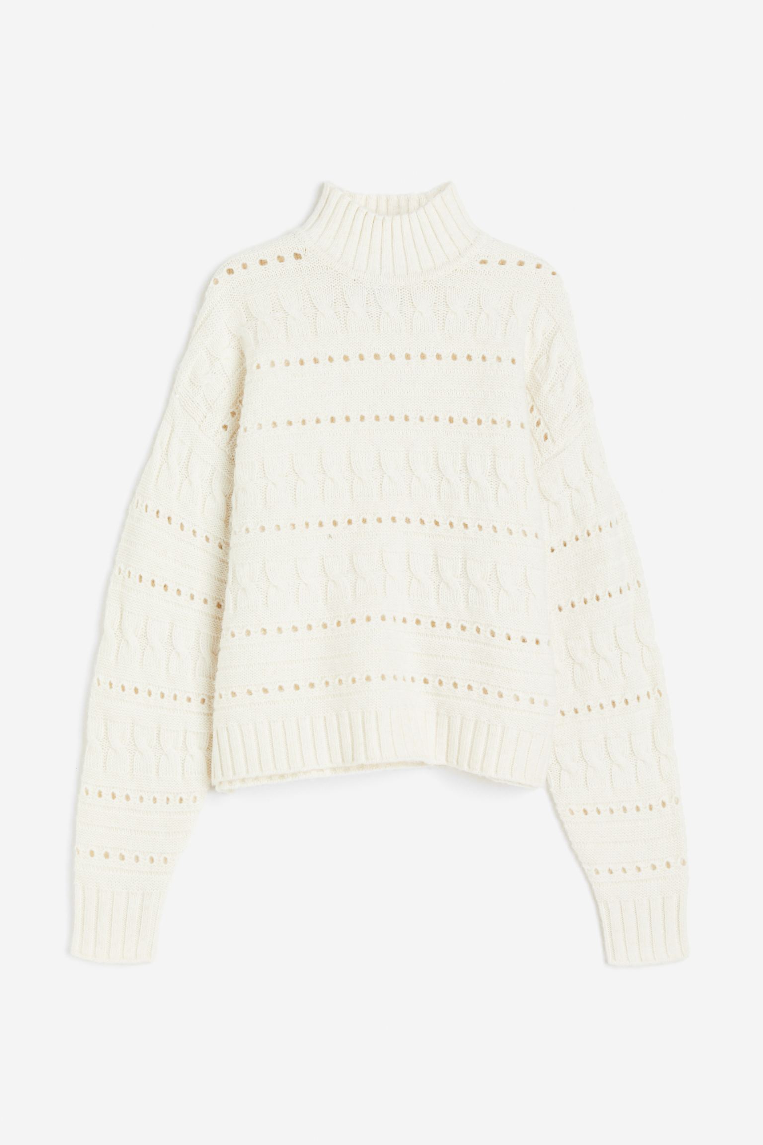 

Джемпер фактурной вязки с высоким воротником