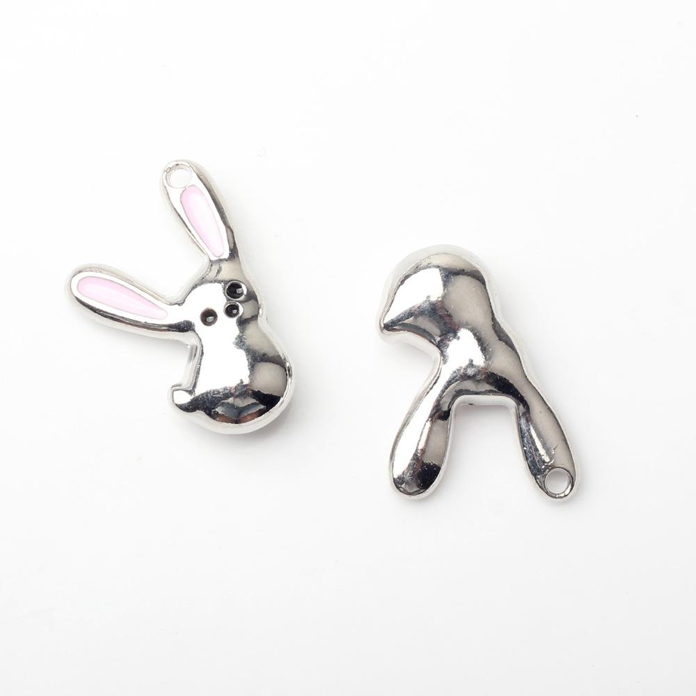 10pcs Color Cute Rabbit Animal Pendant Charms For Jewelry Making Handmade DIY Bracelet Earrings Necklace Key Chain Accessories