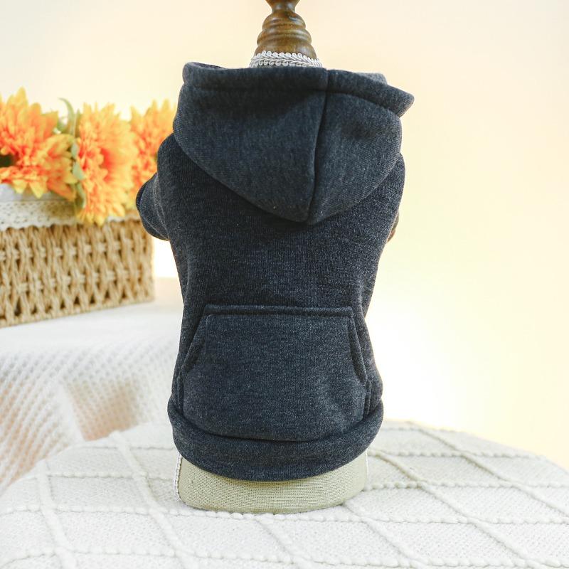 Pet Circle, Dog and Cat Clothes, Solid Color Light Board, Hooded Pocket, Basic Sweater.