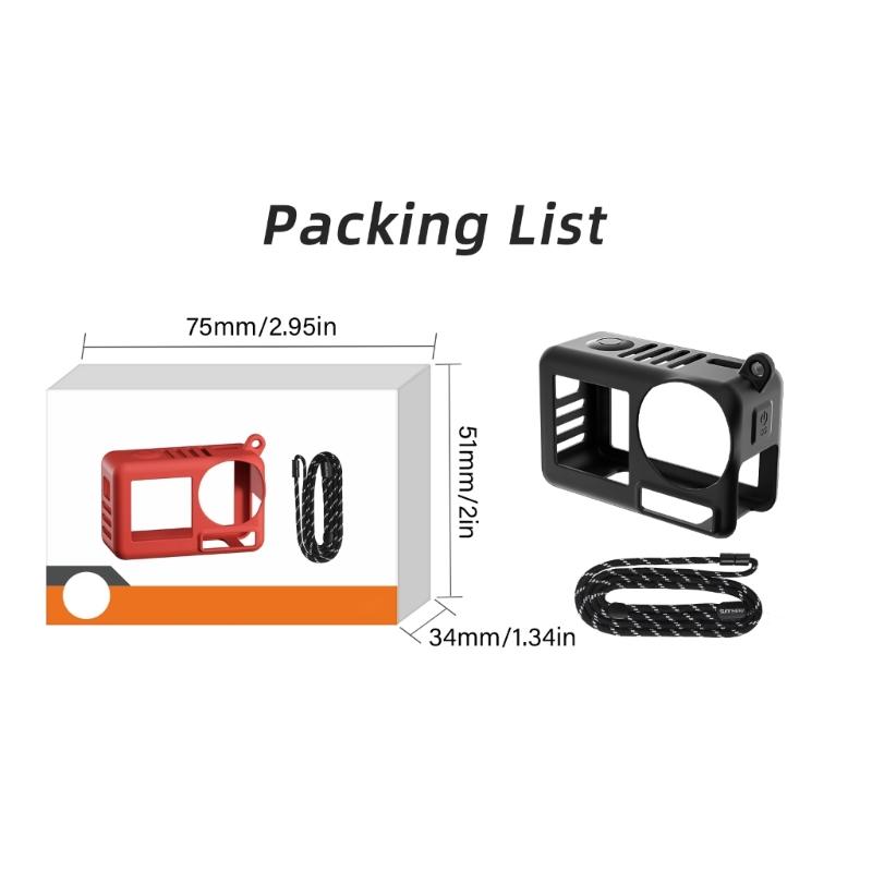 Durability Silicone Case For Action 5Pro Cameras, Easy Grip With Comfortable Lanyard Adventure Sport Camera Accessories