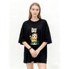 Oversized T Shirt Black Cute Cats Stack Print Casual Wear For Women Summer Fashion Streetwear Graphic Tee