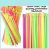 Pp Disposable Spoon Straws With Colorful Mix For Juice And Milkshake Drinking Sets For Kids And Adults