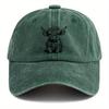 1Pack Of Cartoon Calf Print Washed Vintage Soft Top Sunshade Baseball Caps Unisex Versatile Baseball Caps