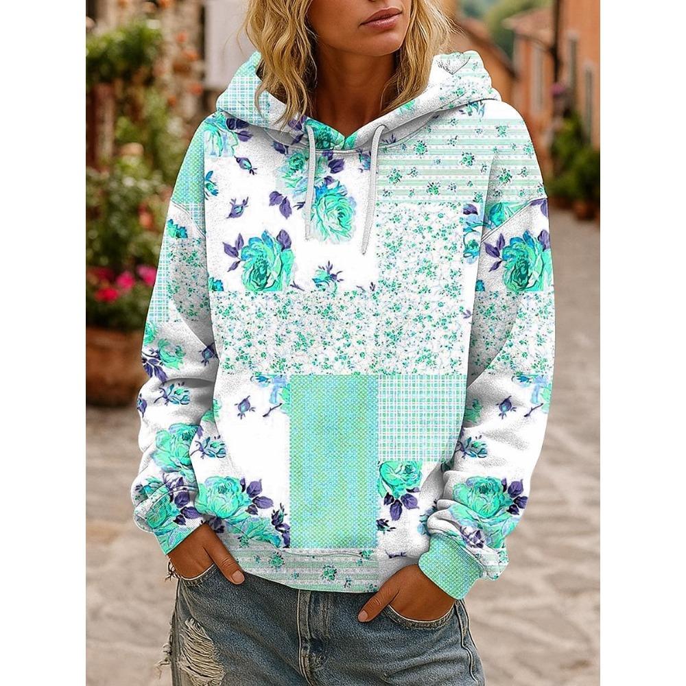 Floral Graphic Vintage 3D Print Patchwork Hoodies Kids Hooded Sweatshirts Y2K Boy Tops Tracksuit Pullover Girl Coat Clothing