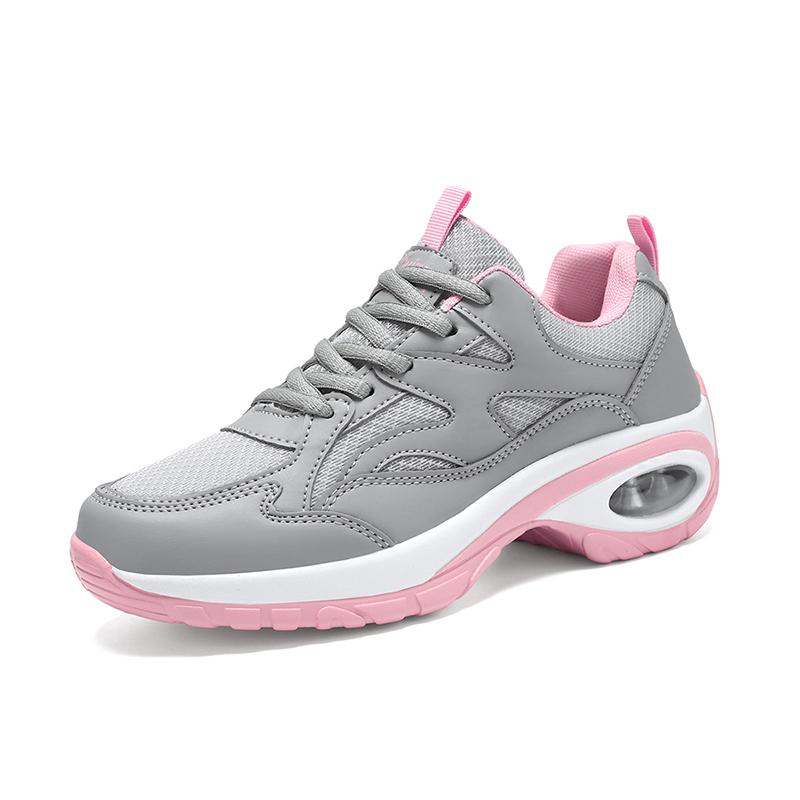 

Fashion 2025 New Comfortable Casual Breathable Mesh Cushion Height Increasing Running Shoes with Non-Slip Soft Sole 35-42 Sports Shoes 36 серый