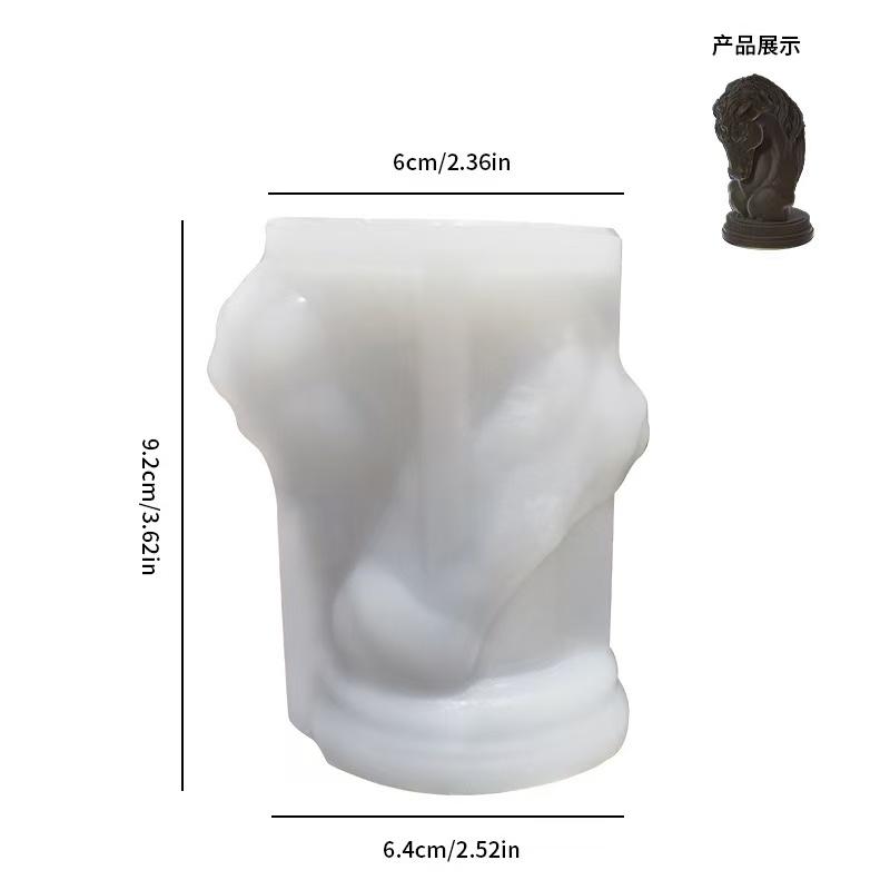 3D Horse Head Aroma Candle Silicone Mold DIY Animal Plaster Resin Ornaments Mould Home Decoration Crafts Making Molds