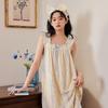 Class A Pure Cotton Lace Camisole Nightgown - Sweet Summer Style Women's Pajamas
