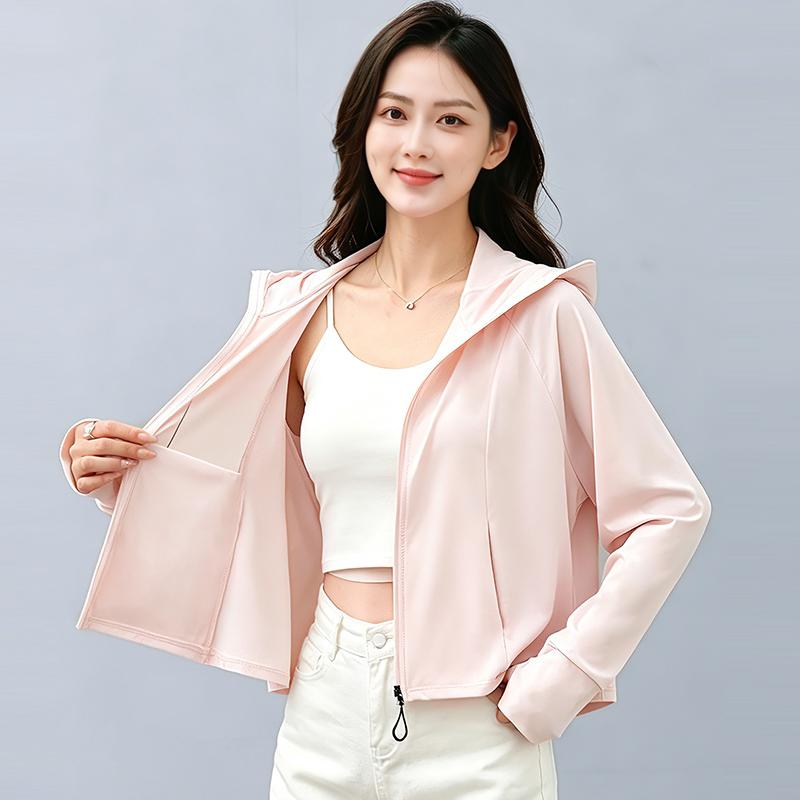 

UPF100+Outdoor Sunscreen Clothes Women s Big Brimmed Hoodie Anti UV Cool Coat Casual Quick Drying Breathable Long Sleeved Skin Clothes One size розовый