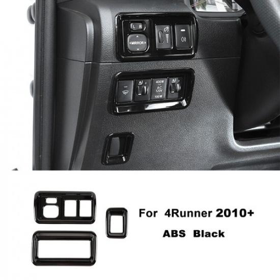 

Glossy Black Rear View Mirror Button Adjust Switch Trim Cover For 4runner 10+