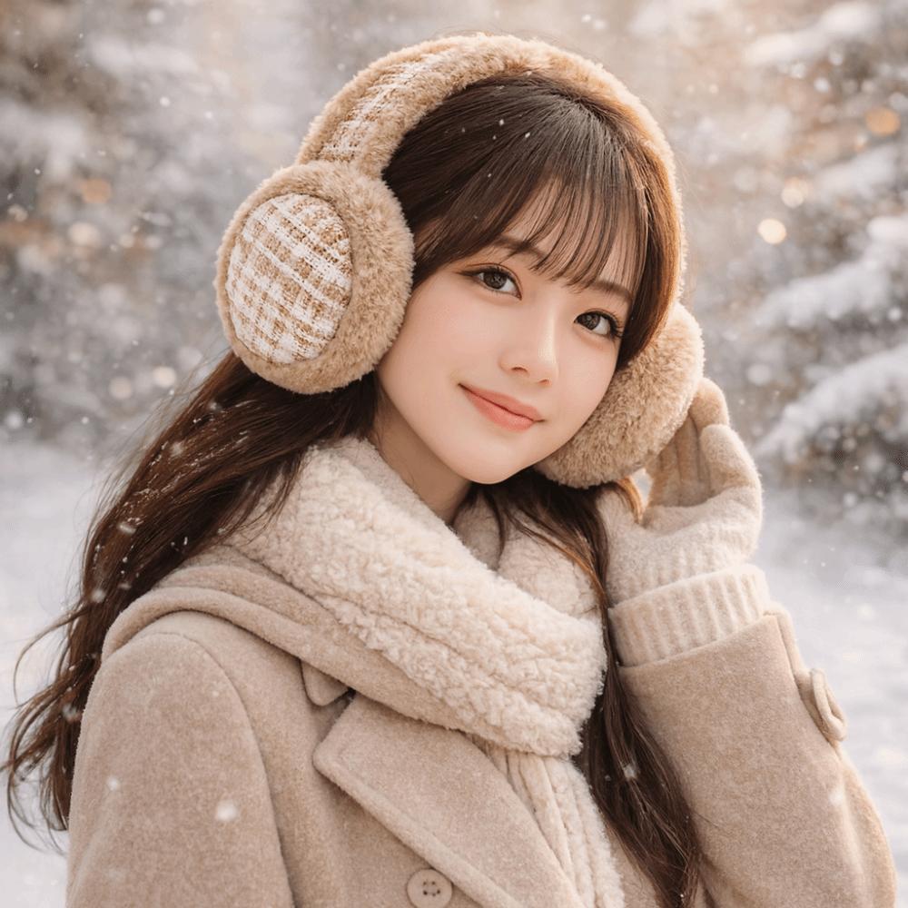 Plush Foldable Ear Cover Solid Color Winter Thicken Earflap Fashion Winter Warm Earmuffs Men