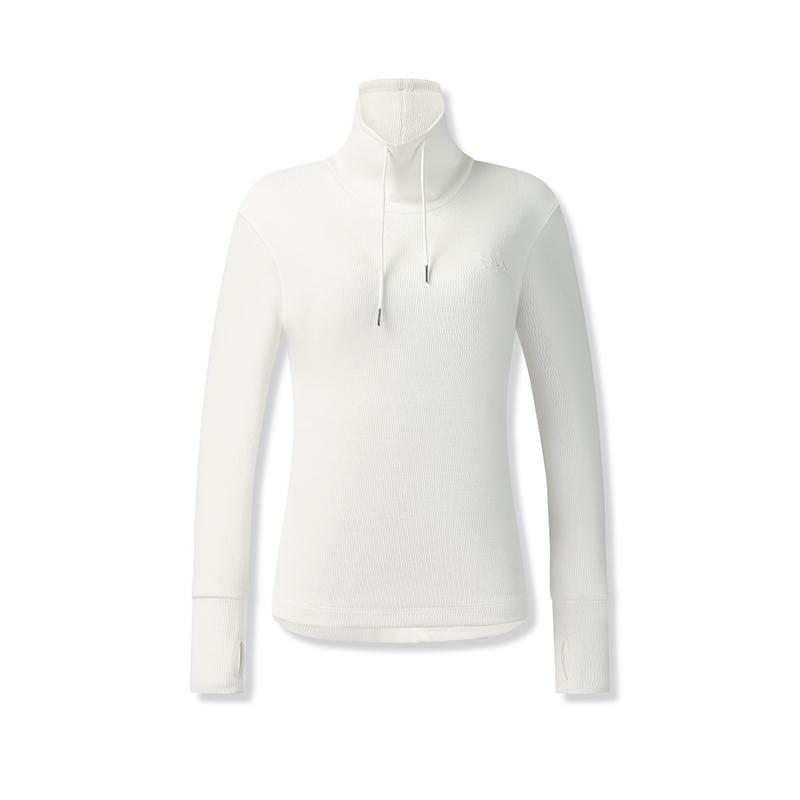 Fila Urban Explore Fashion Sports Casual Simple Style Breathable Elastic High Neck Knit T-Shirt Women Tops White A11W548209FWT