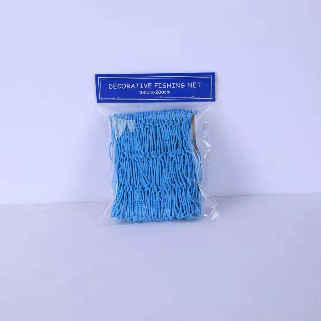 Mediterranean Decorative Fishing Net, Thick Thread Cotton and Linen Rope Shell Background Wall Creative Photo Decorative Hanging Net
