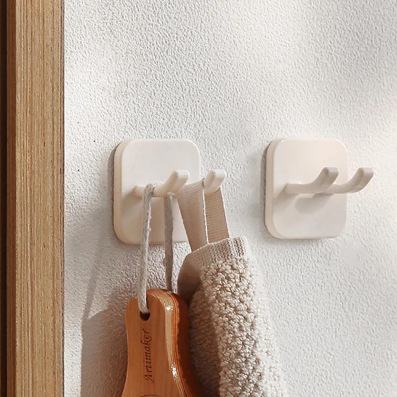 Adhesive Wall Hooks Organization and Storage Bathroom Organizer Hook Crochet Mural Keys Holder Home and Decoration Kitchen Items