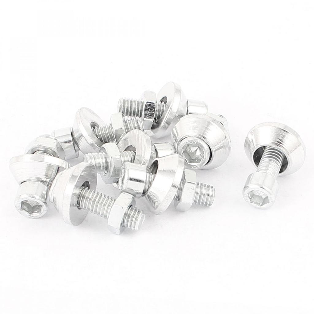 uxcell License Plate Bolts Screws Aluminum Silver Tone Decoration 8pcs
