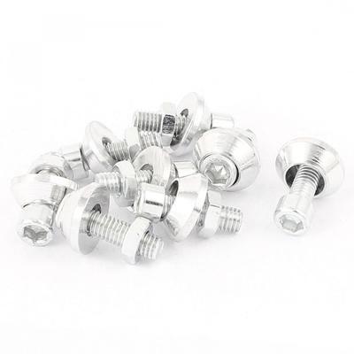 License Plate Bolts Screws Aluminum Silver Tone Decoration 8pcs