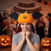 Lightweight Novelty Bat Pumpkin Hat Funny Breathable Halloween Cosplay Headgear Soft Comfortable Plush Headwear Cosplay Costume