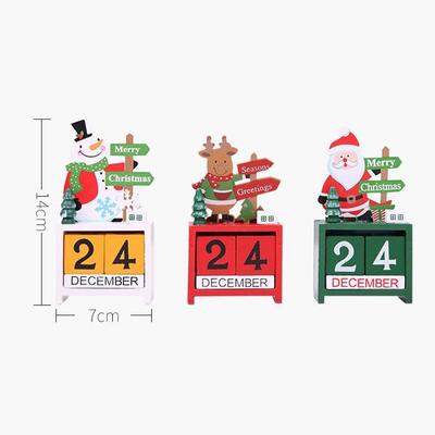 Christmas Countdown Calendar Block Reusable & Long Lasting Wooden Christmas Calendar Block Desk Decoration For Bookshelves Home