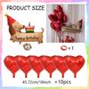 Cartoon style birthday dog balloon set with red bow balloons and pink heart balloons for birthday decoration and photo props