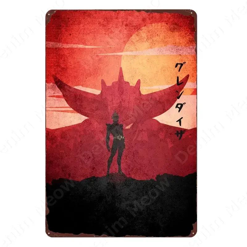 Sci-Fi Anime Robot Metal Wall Sculpture|Tin Sign,Vintage Cartoon Poster,Halloween&Christmas Gift,Man Cave/Garage Decor