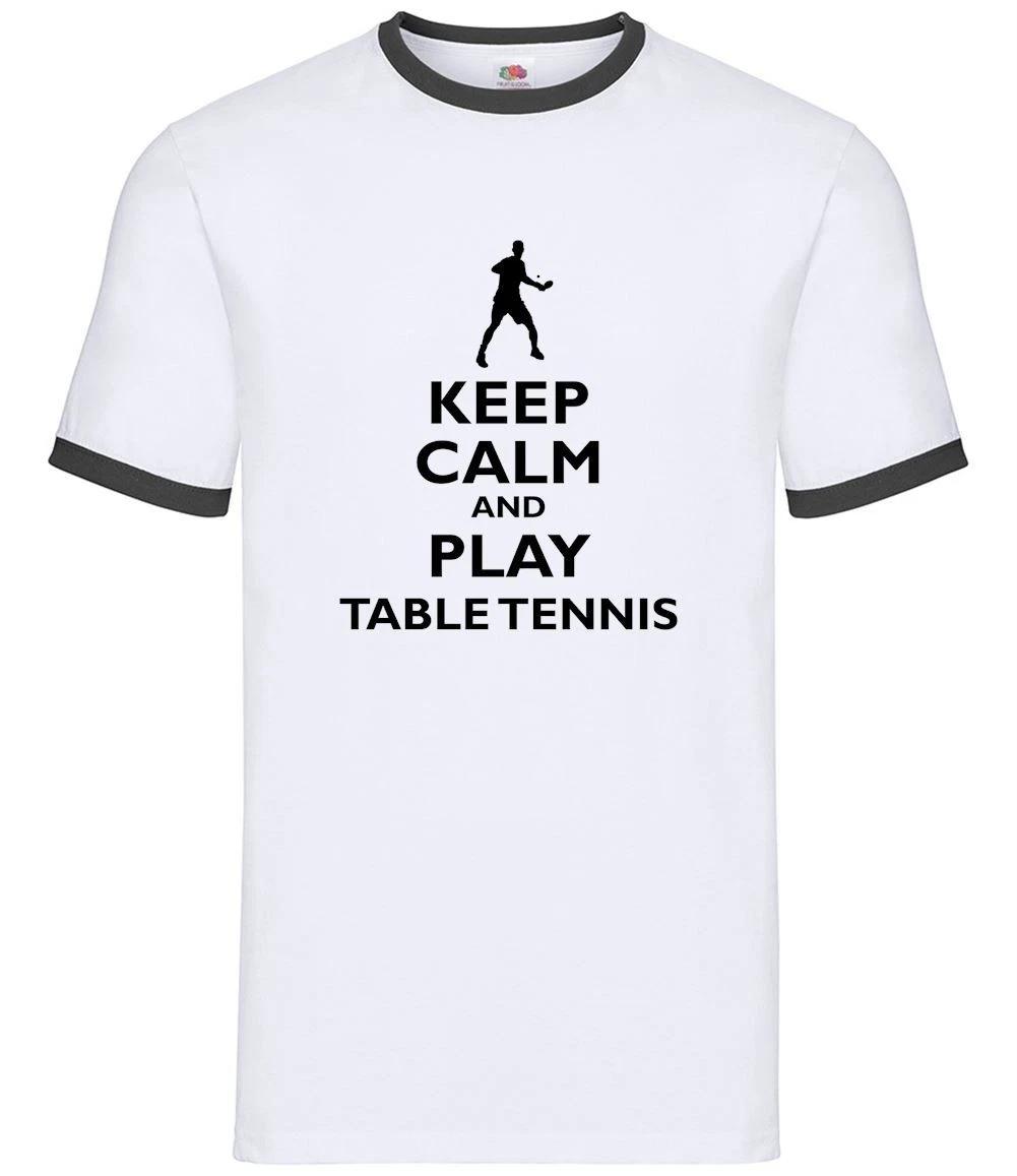 Keep Calm and Play Table Tennis - Mens Ringer - Player Ping Pong TT XXXL